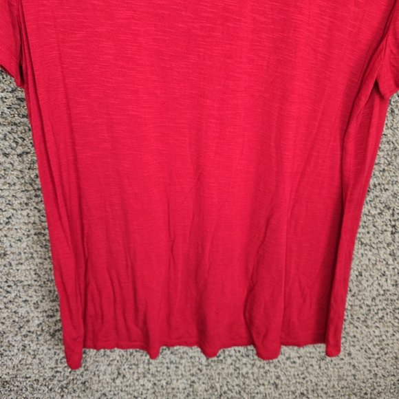 Lane Bryant Top Womens Plus 14/16 Red Crew Neck Short Sleeve‎ Tunic Casual - Picture 5 of 7